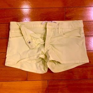 Joe’s jeans neon yellow denim shorts